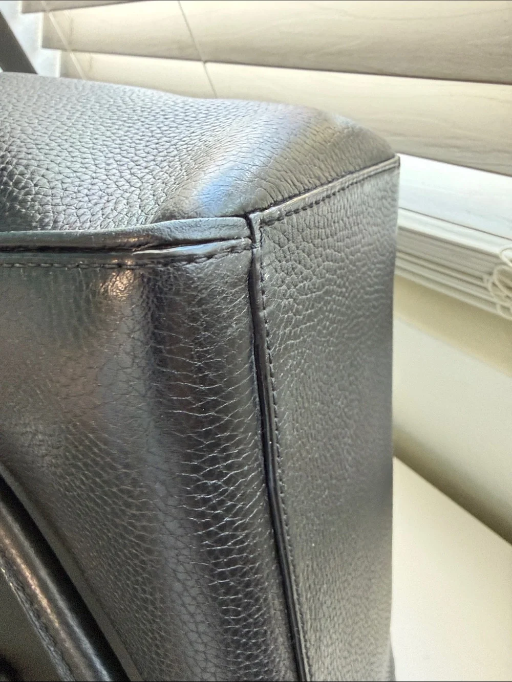 kate spade Black Pebbled Leather Tote with Front Zip Pocket